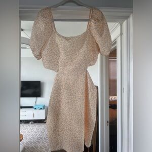 Elodie Yellow floral off the shoulder dress